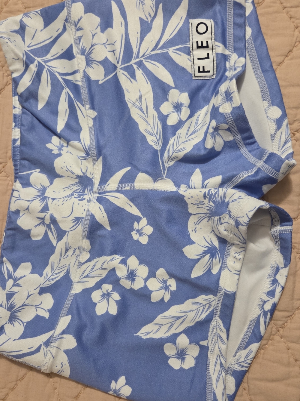 FLEO Blue Floral Booty Shorts